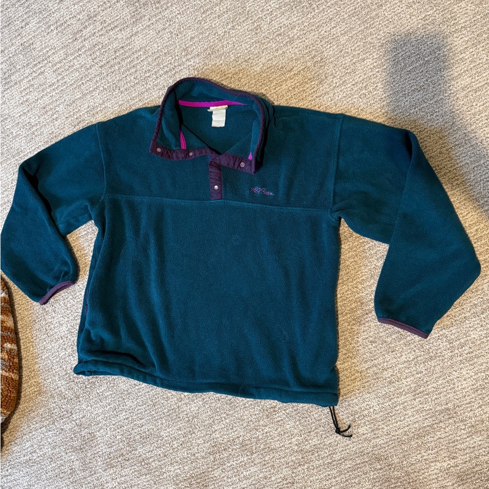 L.L. Bean Teal Fleece with Purple Trim